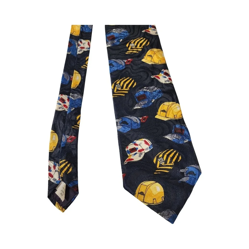 Home Improvement Tim's Work Hard Hat Tie‎ Navy Polyester Men's Necktie